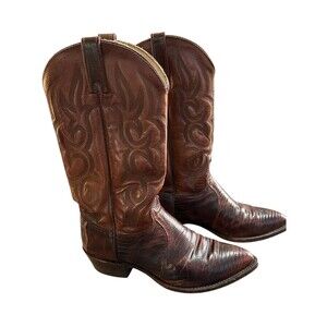 J Chrisholm 8974 Genuine Teju Lizard‎ Men's Boots Sz 8